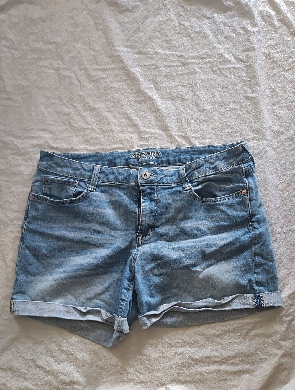 Arizona Jean Company Light Blue Rolled Cuff Denim Shorts